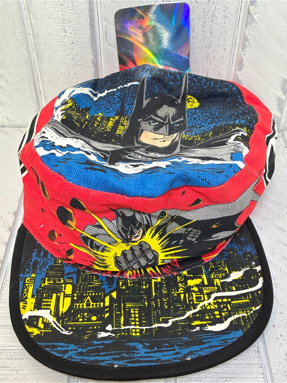 DC Comics Inc. Batman Hat Gotham City Painters Cap Style Vintage 1992 OS